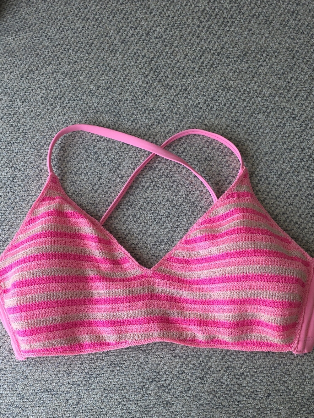 wild fable Hot Pink Ribbed Crochet Bikini Top